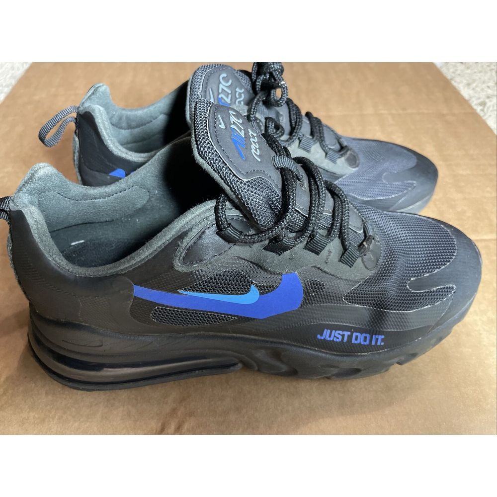 Nike Air Max 270 React Just Do It Black Blue Trainer‎ Shoes Sneakers Men's 7.5